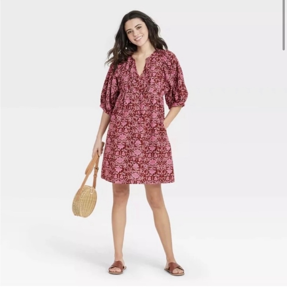 Universal Thread puff sleeve babydoll dress, size L